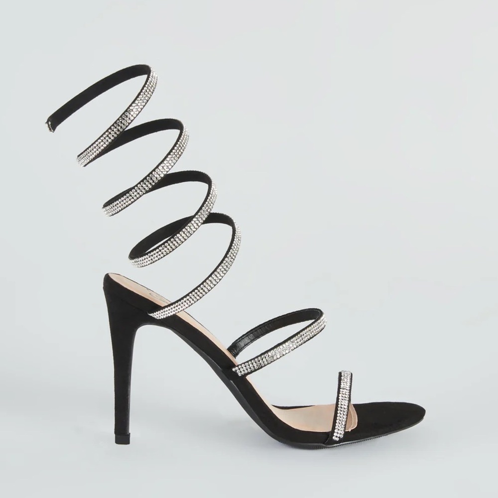 Windsor Spiral Rhinestone Stiletto Heels - Size 6